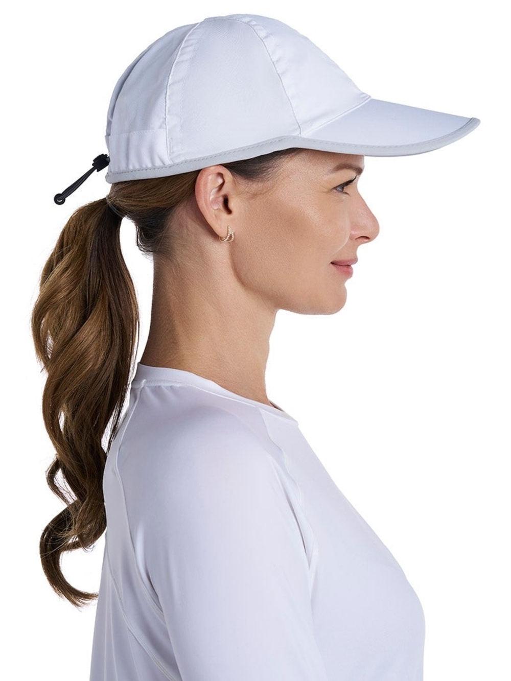 Coolibar Lenny Unisex Adjustable Sports Cap White/Silver UPF 50+ S/M